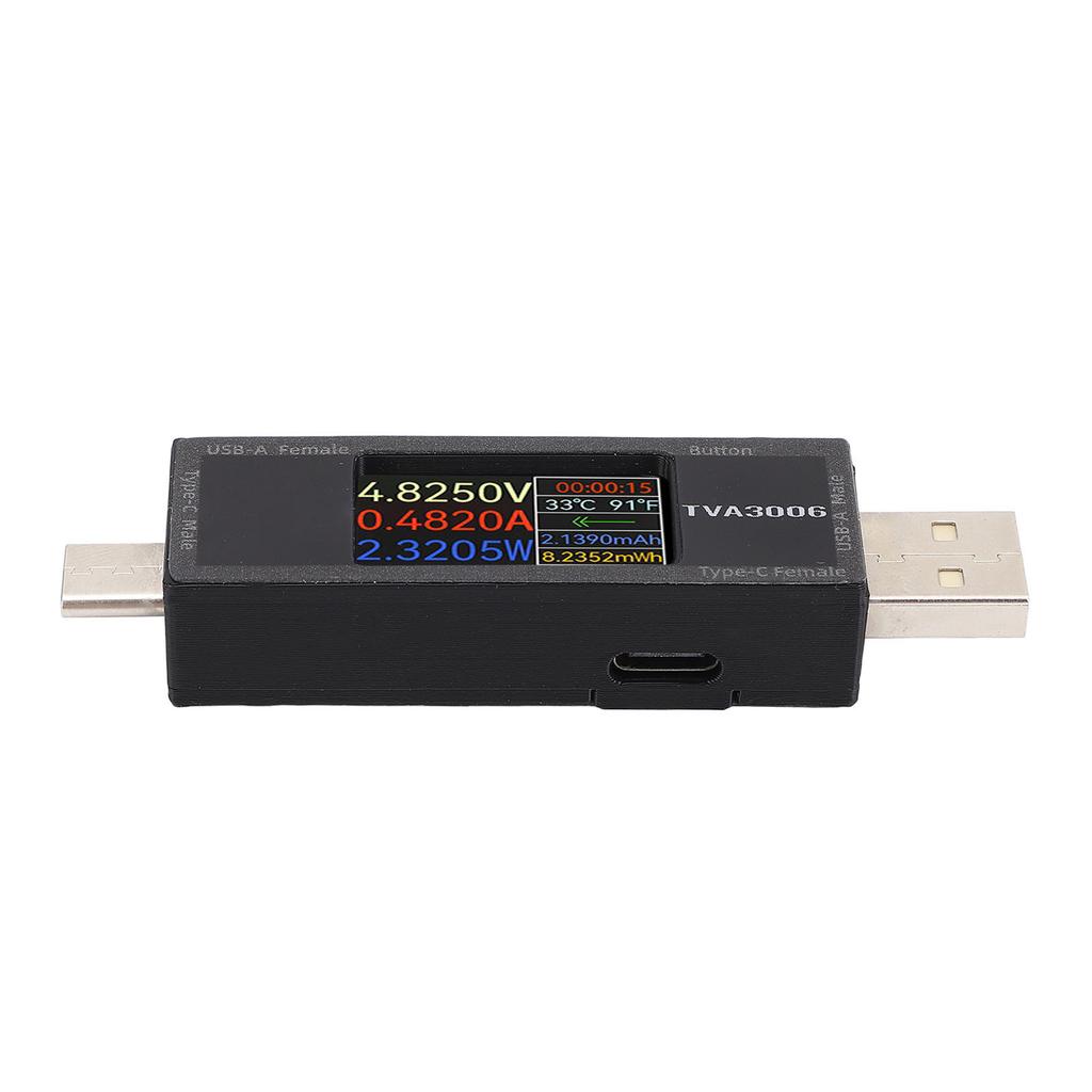 USB Voltage Current Meter USB A Type C Power Tester for Electronics Digital Devices DC4.5-30V 0-15A