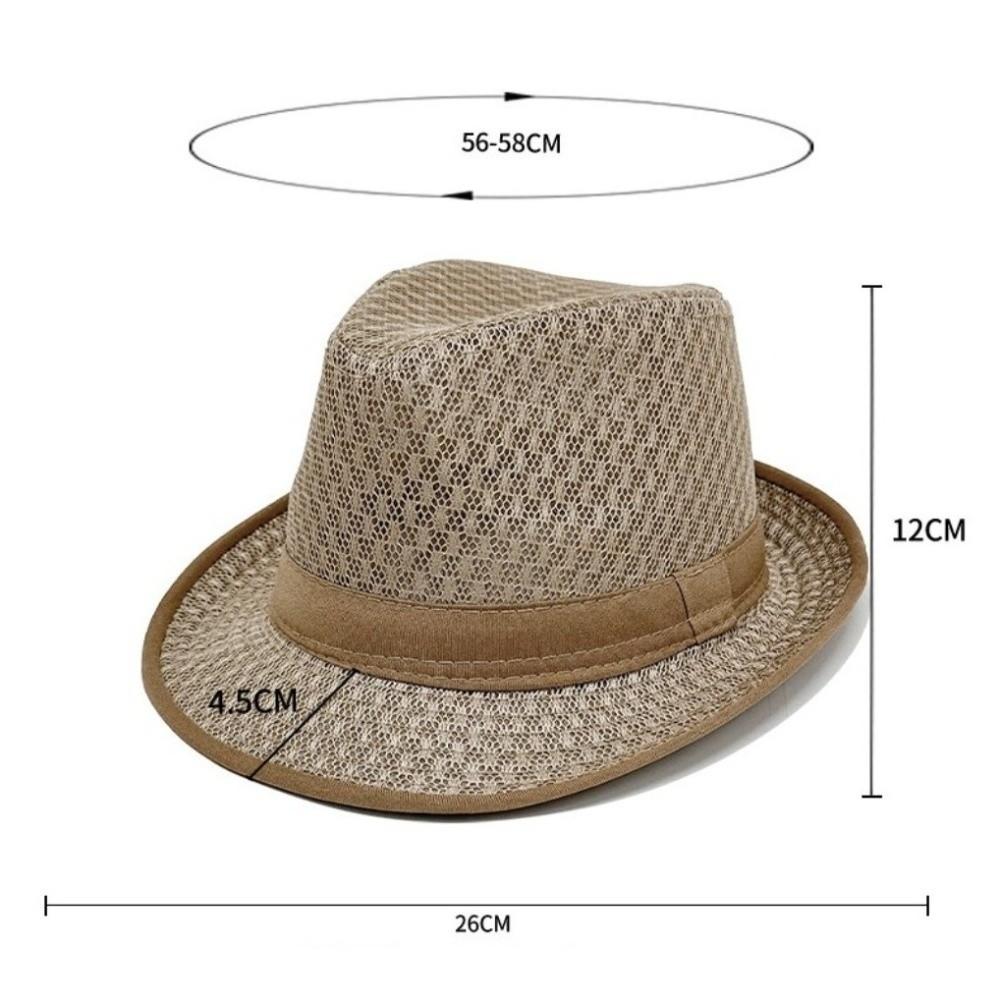 Mesh Western Cowboy Hat Breathable Jazz Fedora Hats New Roll Brim Cowgirl Cap Outdoor Riding