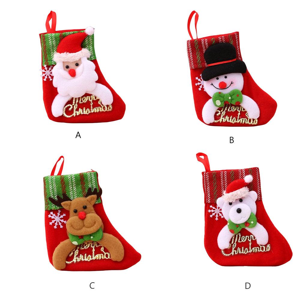 Cartoon Christmas Bags Wrapping Packaging Storage Hanger Socks Letters Sign Goodie Bag Hanging Pendent Candy Snacks New Year