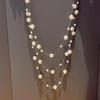 Корейская Мода Жемчужное Ожерелье: Элегантная длинная цепочка для женщин, идеально подходит для свитеров, универсальна для осени и зимы.