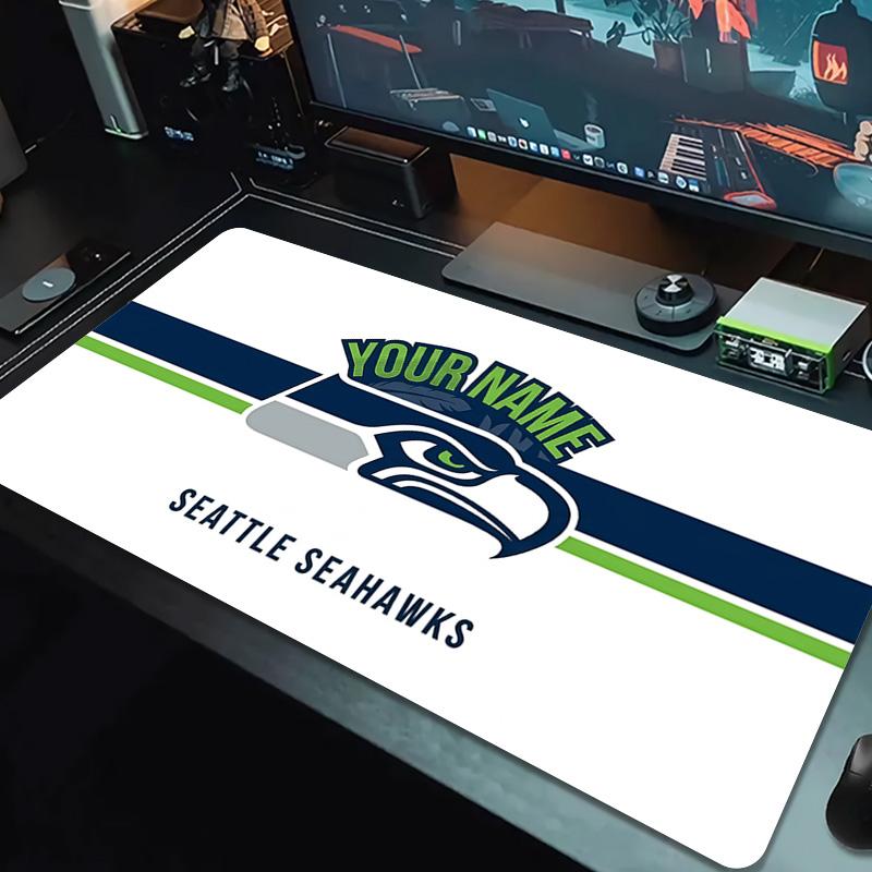 Подушка с принтом Seattle Seahawks Нескользящий Большой Коврик для Мыши/Ноутбука/Планшета XXL Коврик Игровой Коврик для Мини-ПК С заблокированным краем