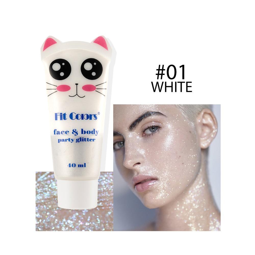 Fit Colors Для всего тела Яркий свет Жидкость Пляж Сексуальное тело Блестящая жидкость Красота Черное молочко для тела