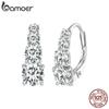Arranged Multiple Size Moissanite Hoop Earrings Chic Solid 925 Sterling Silver Ear Buckles for Women Fine Jewelry Gift