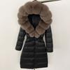 OFTBUY Зимняя утепленная женская длинная пуховая куртка со съемным воротником из натурального меха лисы, 90% белого утиного пуха, повседневная куртка