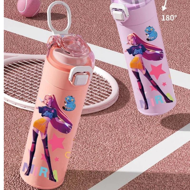 K-Pop Witch Girl Group Insulated Water Bottle—Cute, Portable Water Bottle for Students; Large-Capacity Stainless Steel Water Bottle for Kids