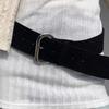 Suede Retro Leather Belt Metal Buckle Waistband Simple Women Wide Belt  Girl