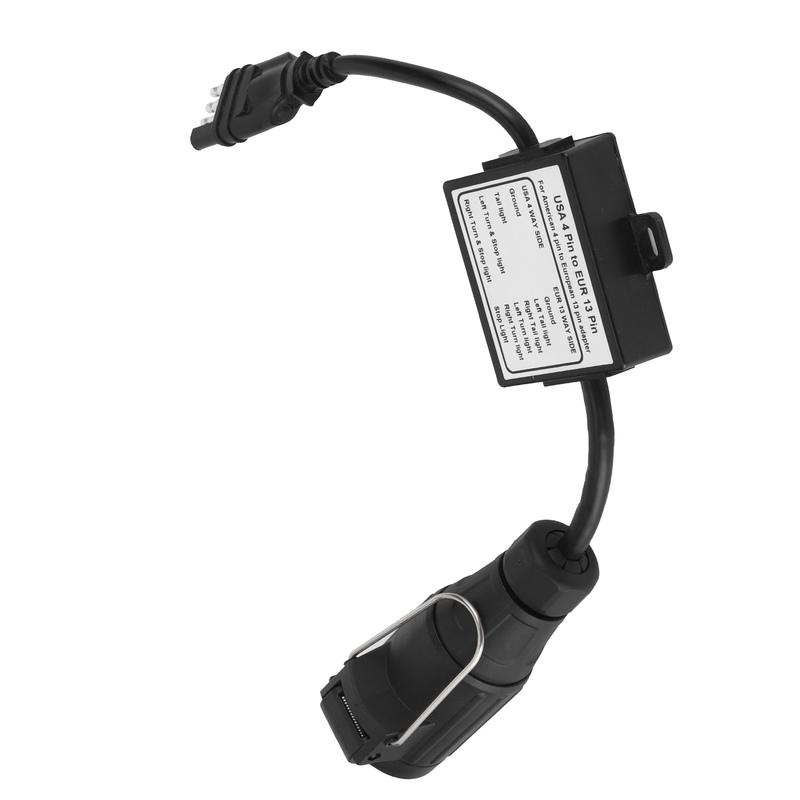 New Trailer Connector US 4-Pin Flat Plug to EU 13-Pin Portable Trailer Light Circuit Wiring Converter Trailer Wiring Connector