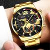 Stainless Steel Watch Men's Calendar Men's Top Brand Luxury Quartz Watch Sport Waterproof Luminous Wristwatch Blue Needle