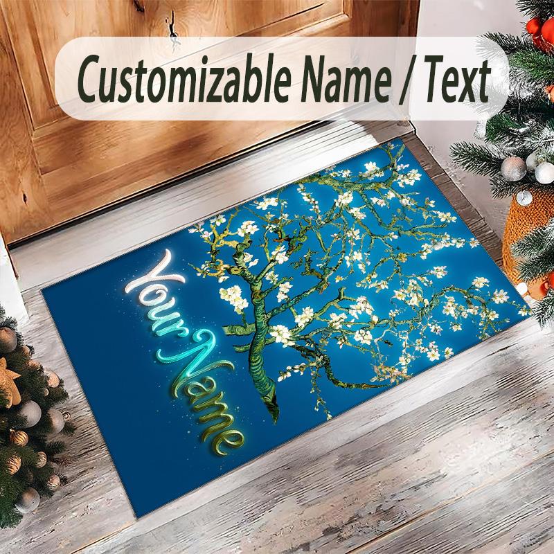 Other Similar Designs Theme Crystal Velvet Rug Personalized Custom Name Text Soft Floor Mat Home Decor