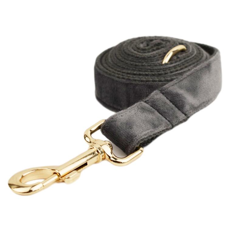 Dark grey flannel pet collar dog collar dog leash dog leash pet chest harness dog leash