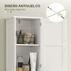 Narrow Bathroom Tall Cabinet With 2 Doors 1 Drawer And 2 Adjustable Shelves Rustic Style 40x30x170 Cm White