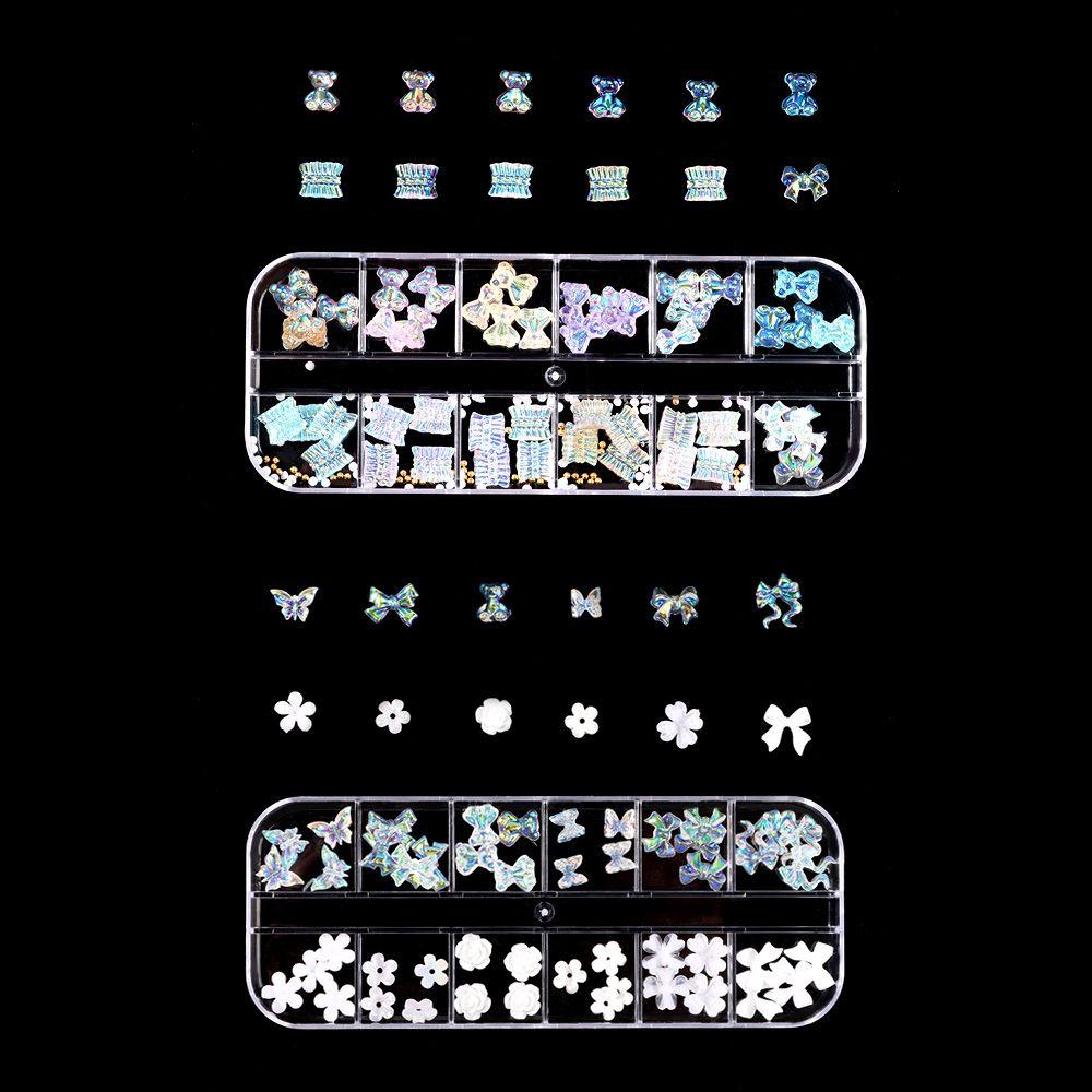 Набор страз для нейл-арта Шармы Белый цветок Шармы для нейл-арта Разноформенные Форма желейного мишки