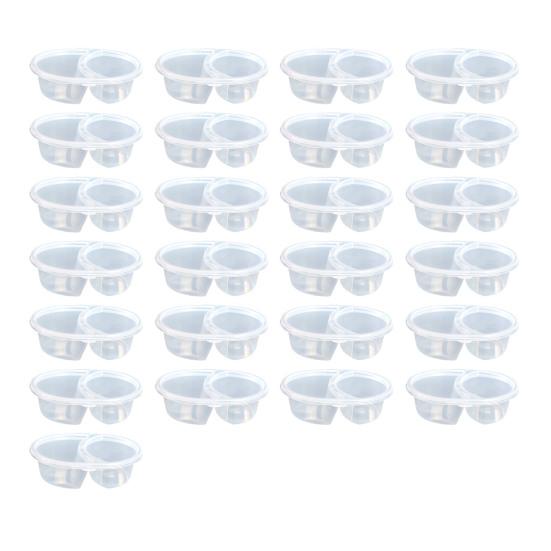 5/10/15/25 шт. Коробка для приправ, одноразовая и многоразовая, герметичная крышка, двойной отсек, контейнер для приправ, для отбора проб соуса для приправ