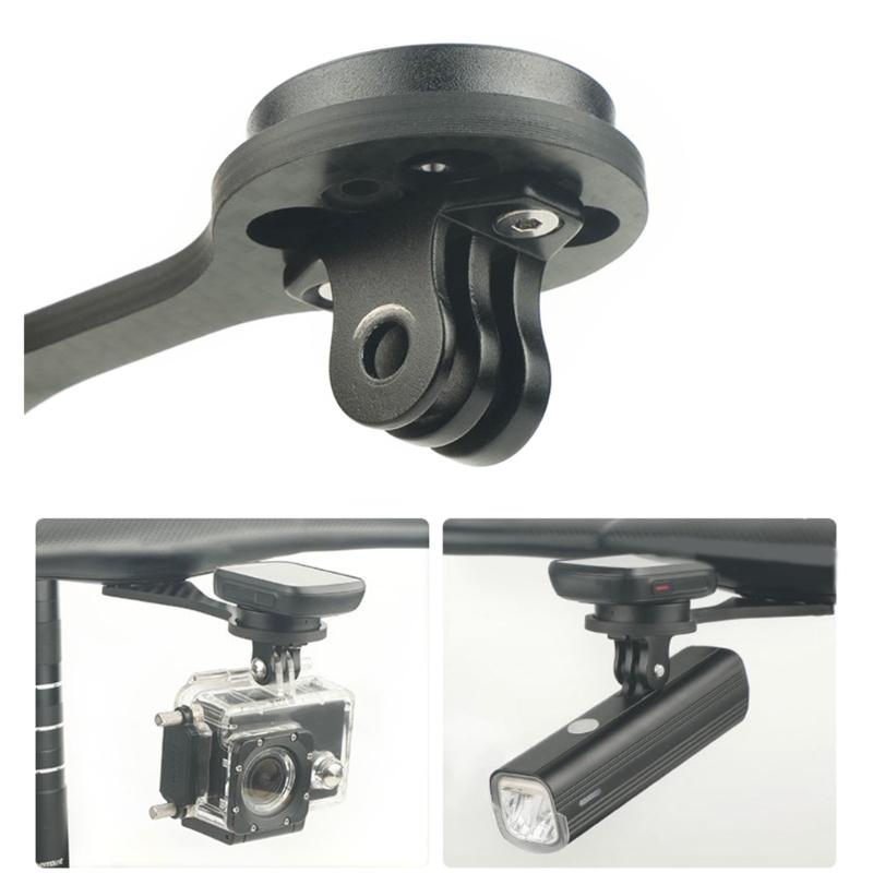 Bicycles Handlebar Combo Mount Adjustable Out Front Computer Mount Carbon Fiber Bike Stem Mount Easy to Install