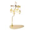 Spinning Candle Holder with Tray Stainless Steel Rotating Golden Carousel Tea Light Candle Stand Table Centerpiece Party Decoration