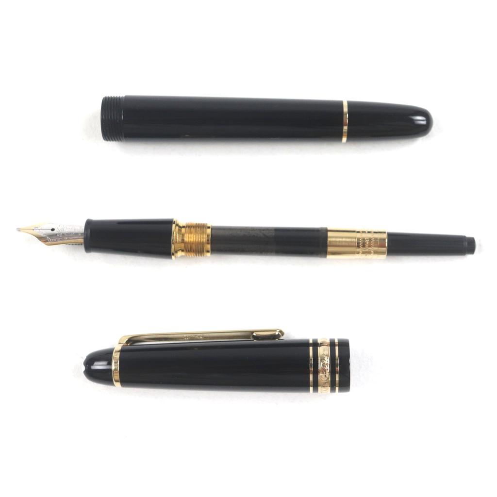 Excellent MONTBLANC fountain pen Meisterstck pix 145 classic Black gold 14K mens Used