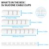 AHASTYLE WG144 3Pcs Silicone Cable Clip Organizer 3/5/7 Hole Set Wire Management System