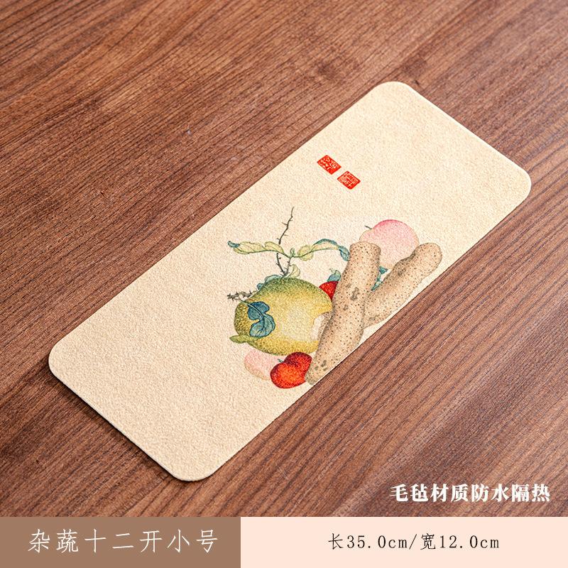 Разные овощи Двенадцать отверстий Прямоугольные подставки для чайного столика Дзен Подставка под напитки Салфетка для обеденного стола Китайский чайный сервиз Ремесло