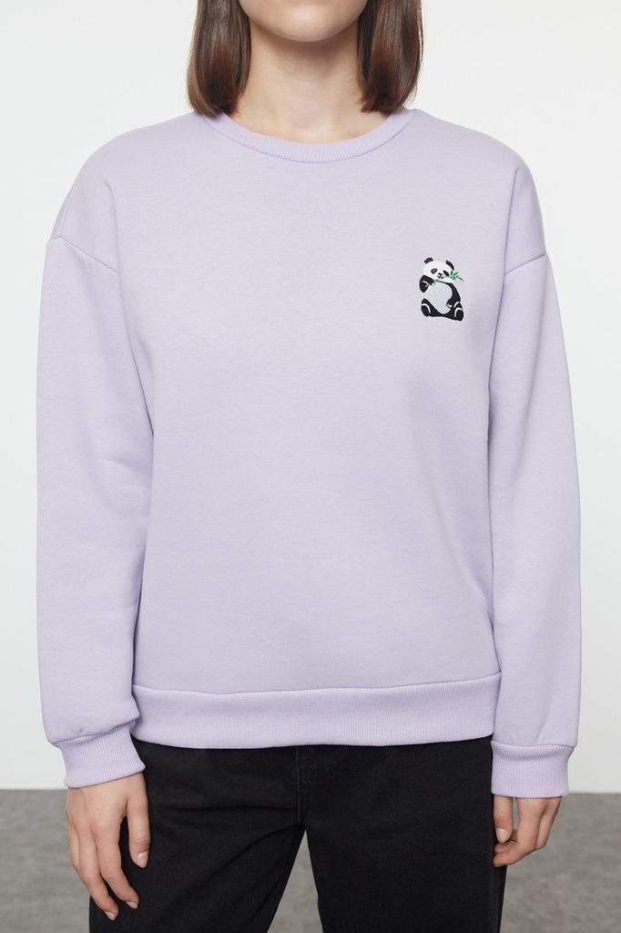 Женская модная стильная толстовка с вышитым изображением животных из камня, обычная, нормальная посадка, толстая внутренняя флисовая трикотажная толстовка