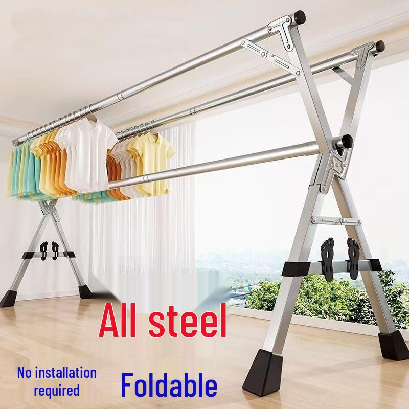 miflame Floor-Standing Foldable Extendable Clothes Drying Rack