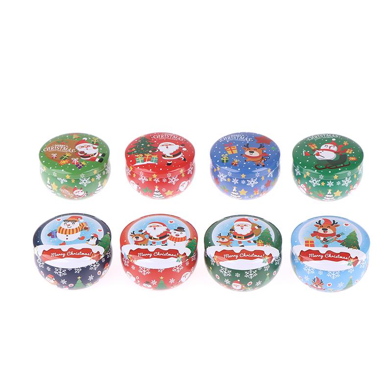 1Pcs Christmas Gift Box Metal Tin Candy Cookie Packaging Box Containers Kids New Year Gift Decor Xmas Party Supplies Navidad