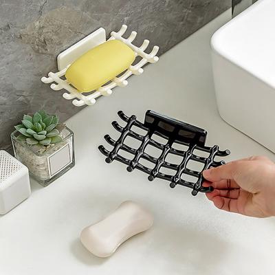 Полка для мыла с несколькими крючками, полая, для быстрого дренажа, настенная, без перфорации, водонепроницаемая, для ванной комнаты, для ванной комнаты в отеле, держатель для мыла, органайзер для мыла