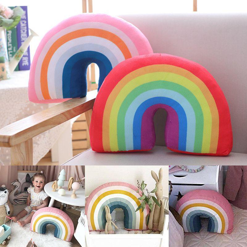 Подушка в форме милой радуги, плюшевые куклы, мягкая набивная игрушка, подушка для спины, рождественский подарок
