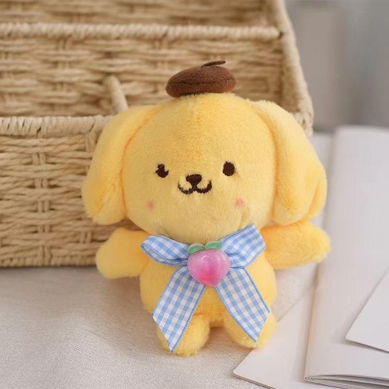 Cute Sanrio Series Plush Keychain Adorable Stuffed Dog Bag Charm Soft 10cm