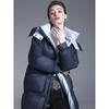 European and American new women's clothing white duck down bread down jacket women's medium and long waist and thin hooded down jacket