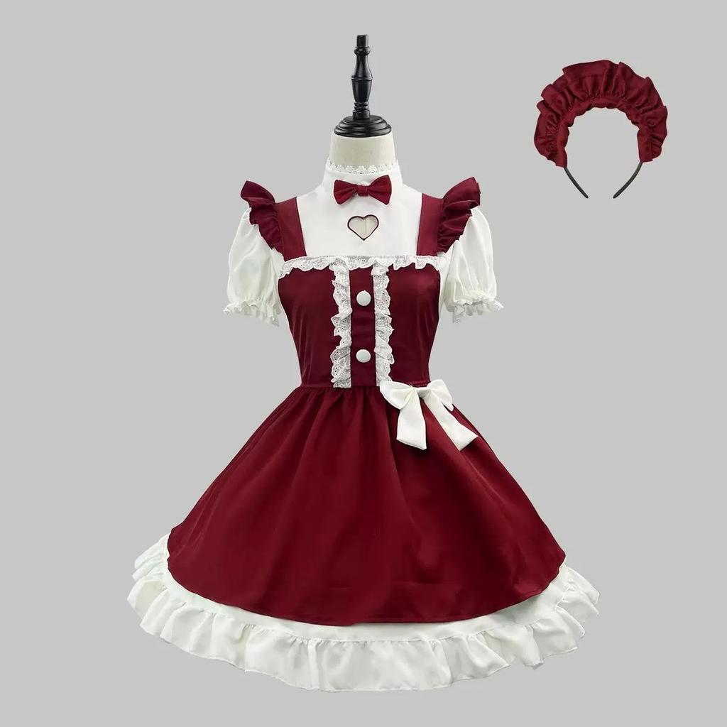 Plus Size New Year, Christmas, Halloween Costumes for Women, Red Dresses for Maids, Lolita Adult Women, Fancy Role-playing Hats
