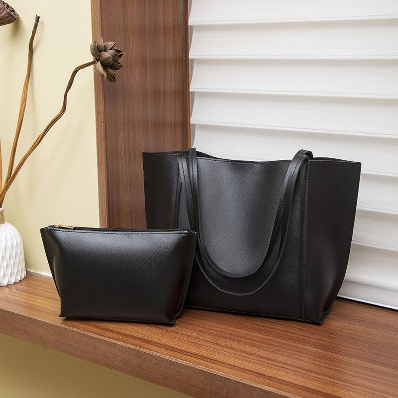 Women's Bag Solid Color New Jane Tote Large Bag Casual Mother and Child Shoulder Handbag One Piece