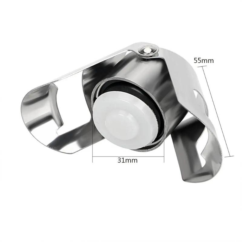 1PC Champagne Stopper Stainless Steel Champagne Bottle Sealer Sparkling Wine Bottle Plug Sealer Leak-Proof Bubble