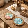 Round Teapot Mats Woven Texture Heat Insulation Pad Tea Ceremony Shell Mats  Restaurant