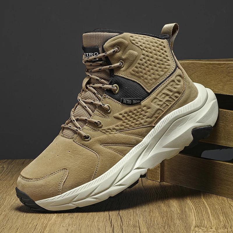 High Quality Casual Sports Men Hiking Shoes Tourist Trekking Sneakers Mountain Boots Climbing Fashion Outdoor Work Ankle Boot