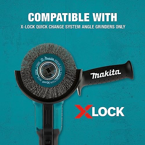 Makita D-72665 Дисковая щетка X-Lock 4-1/2 дюйма из гофрированной проволоки из углеродистой стали