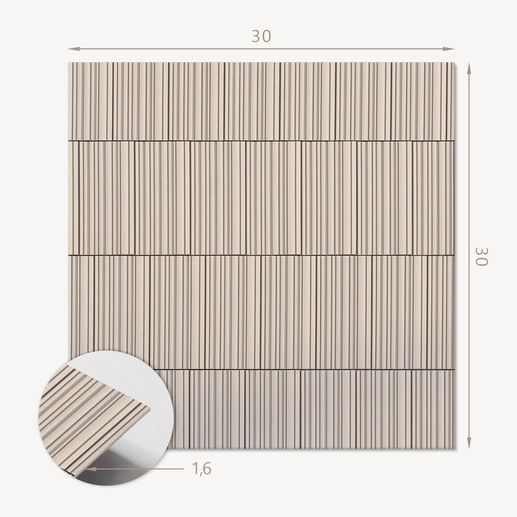 Zestaw Kafelków Winylowych Z Dekorem Do Kuchni Lub Łazienki Równoległe Linie Na Tle 9X30X30 Cm