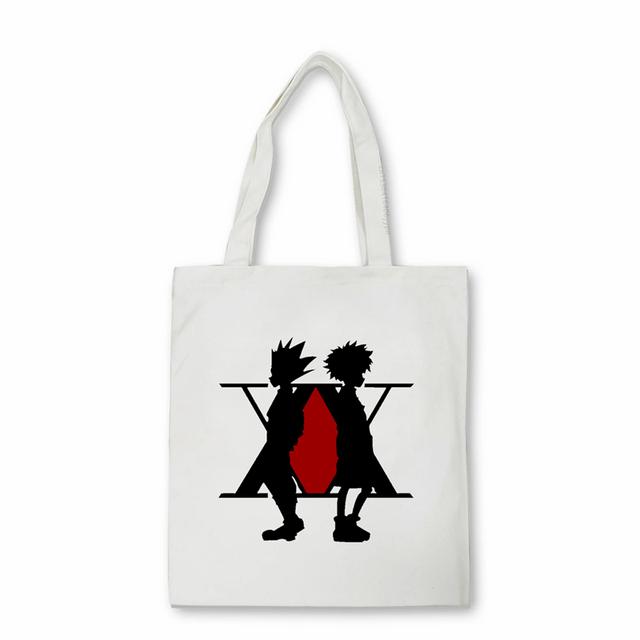 Японская аниме Hunter x Hunter Сумка для покупок Eco Manga Tote Harajuku Сумка-шоппер Женская парусиновая сумка на плечо Killua Zoldyck Hisoka