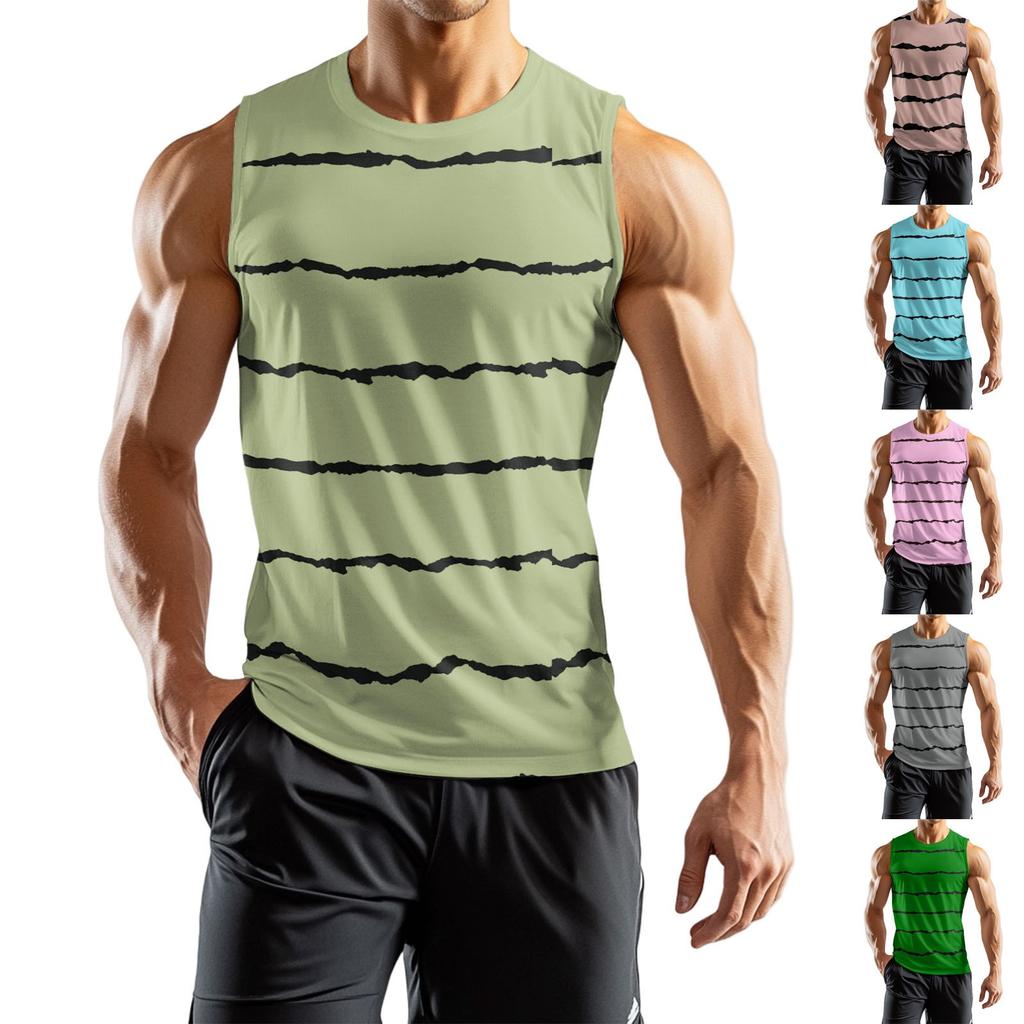 Мужская мода принтованный спортивный повседневный жилет без рукавов