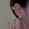 Flower Butterfly Ear Bone Clip for Women Without Piercing Tassel Ear Cuff Clip Sparkling Zircon Earrings Wedding Jewelry