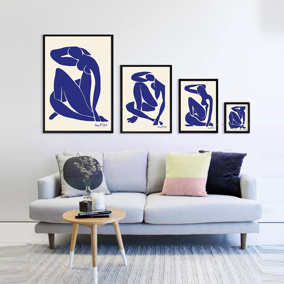 Henri Matisse Pink Blue Nude Posters Vintage Wall Art Canvas Painting Abstract Sexy Body Print Pictures For Living Room Decor