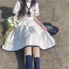 Летнее Японское Академическое Стиль Милое Женское Платье Матросский Воротник Kawaii Vestidos Женские Платья Лолита Милые Женские JK