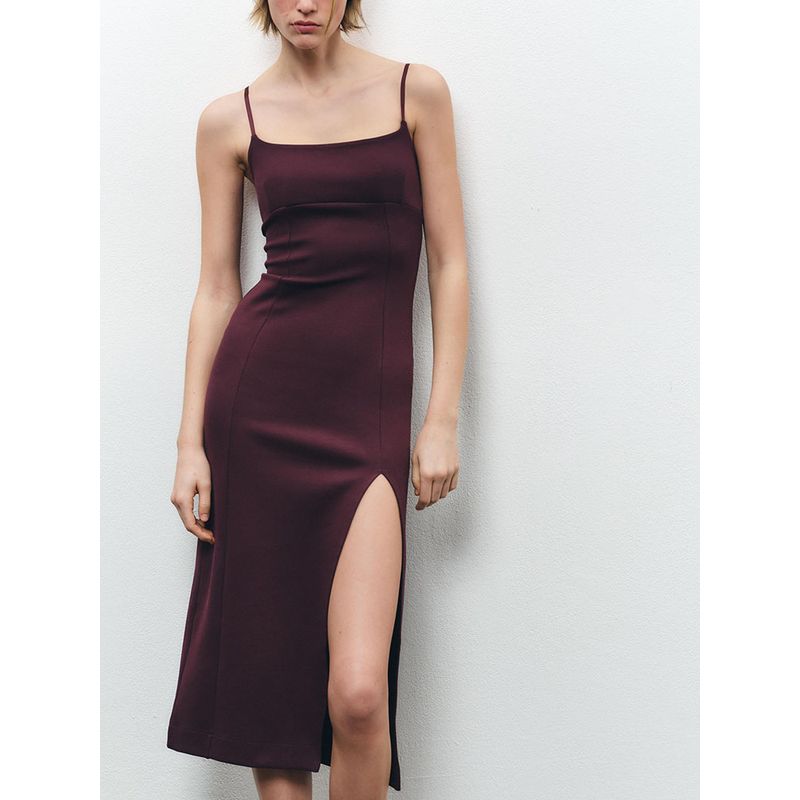 Za2025 Spring New Women's Clothing Elegant Double-Sided Cloth Straight Collar Sling Elegant Long Dress 3641317 805