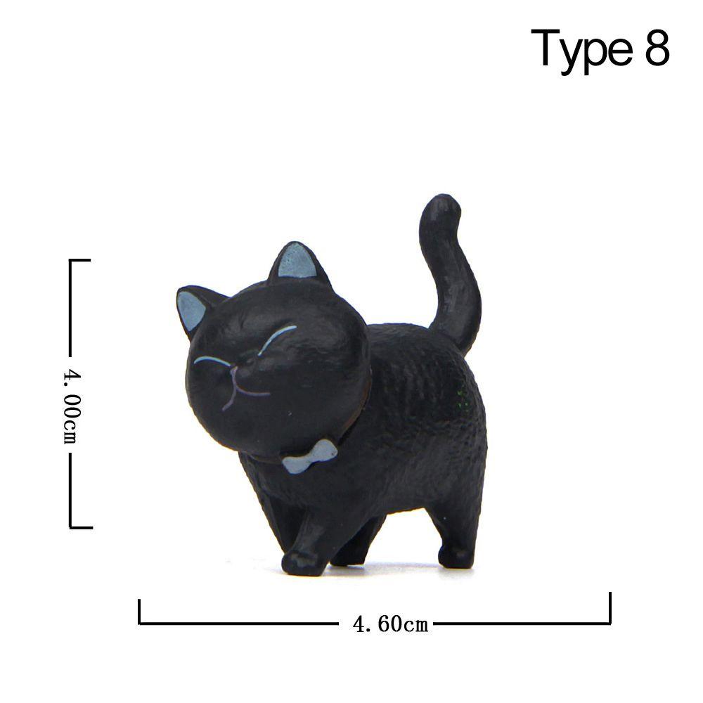 Desktop Ornament Simulation Animal Model Cartoon Cat Figurine With Bowknot Mini Kitten Statue