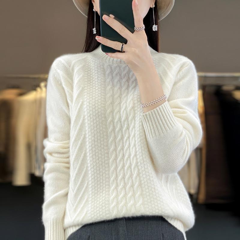 Женский кашемировый свитер Qinghe кашемир 30% кашемир 70% шерсть теплый и модный универсальный осенне-зимний