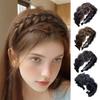 Braided Headband with Teeth Synthetic Heat-Resistant Fibers Realistic Human Hair Headband Secure