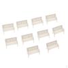 10 Pieces 1: 100 White Dollhouse Miniature Garden Bench
