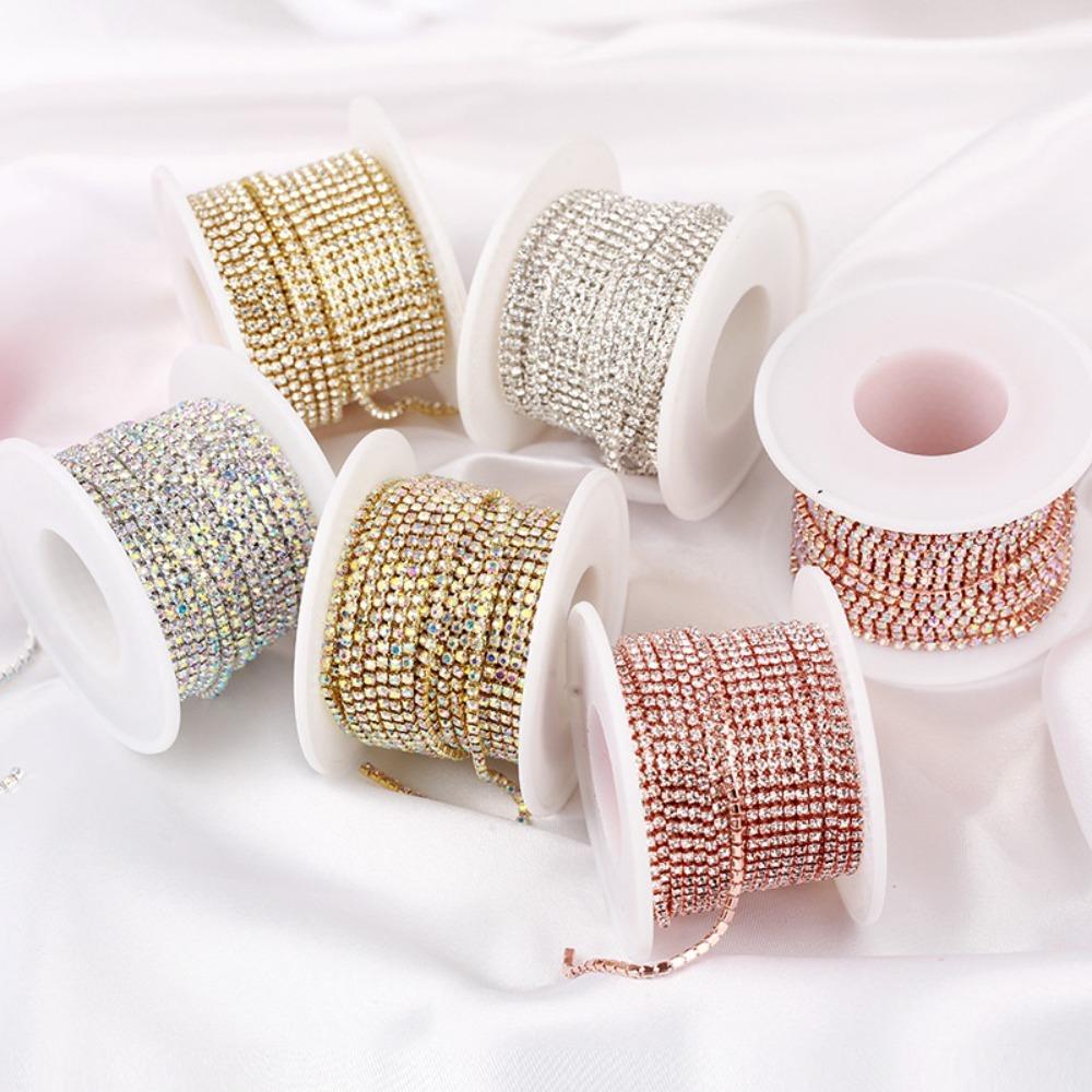 Золотисто-серебристая кисточка AB плотная цепочка со стразами плотная цепочка с когтями блестящие украшения цепочка со стразами блестящая отделка аппликация