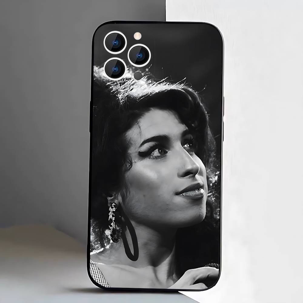 Чехол для телефона Amy Winehouse Для iPhone 17,16,15,14,13,12,Pro,Max,Plus,E,SE4,Air,Mini Черный Мягкий Короб