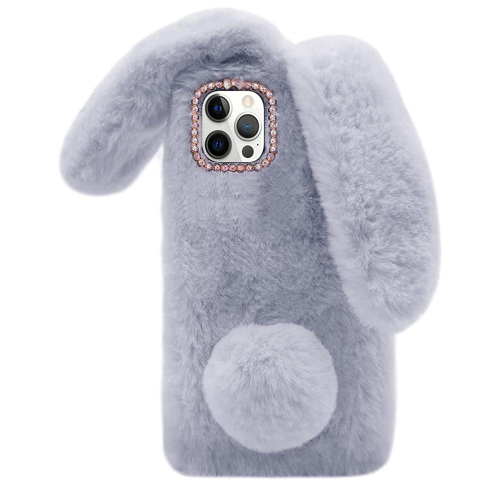 Пушистый чехол в виде кролика на iPhone 13 Pro Max 11 Pro 12 Pro Max XR XS MAX Samsung S21 Note 20 Ultra S20 Plus S20FE A51 A71