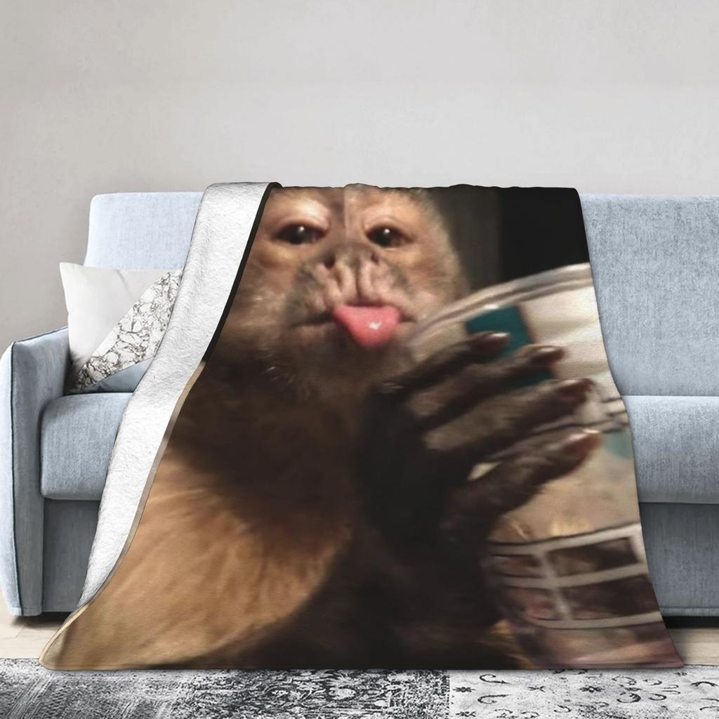 Funny Monkey Cartoon Accessories Fashion Blanket Warm Cozy Fluffy Throw Fashion Blankets for Bed es Multi-size Throws And Fashion Blankets